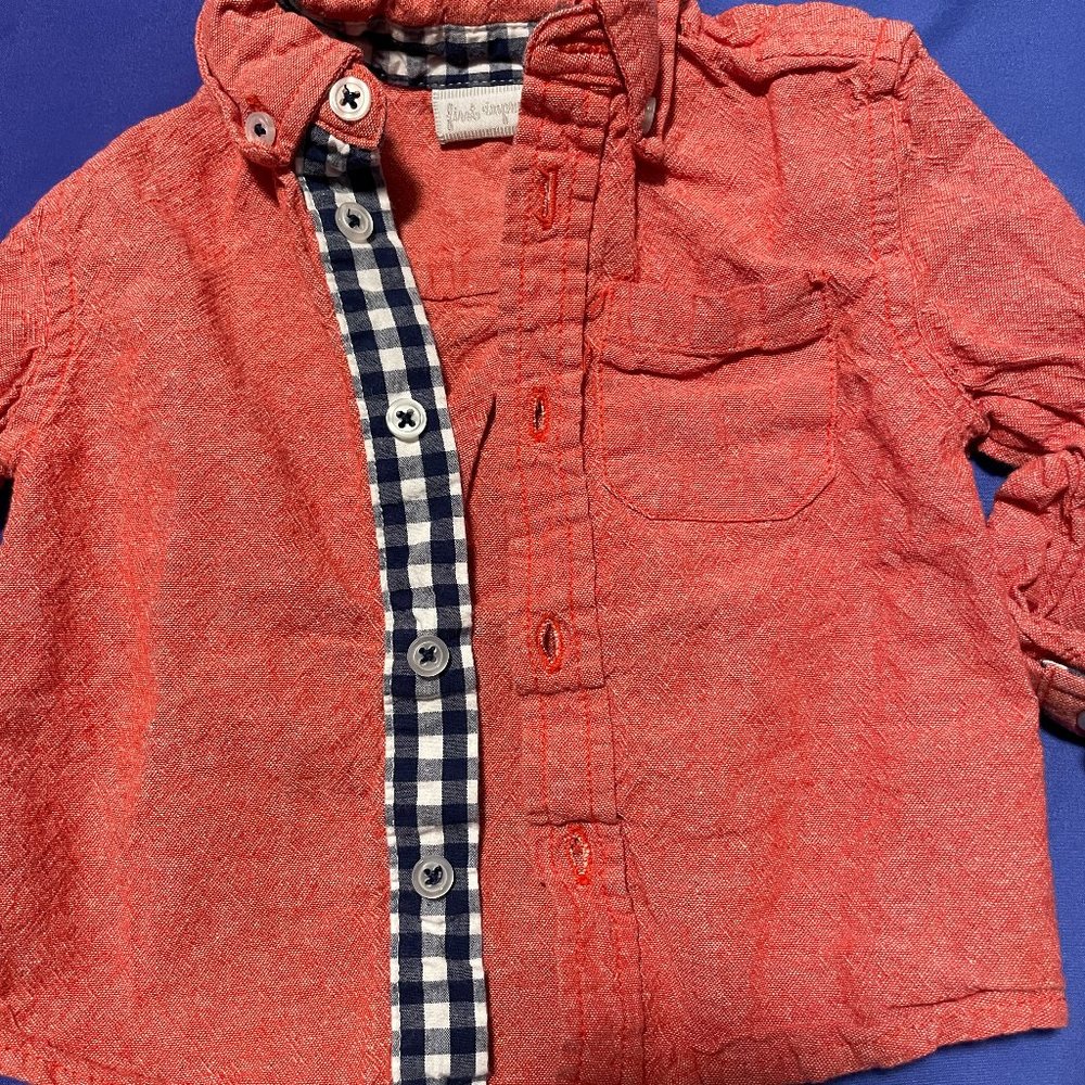 ๐ฅ6/$10๐ฅ First Impressions Baby Boy Button--Down Shirt, 6-9 Months, Red - Picture 4 of 4